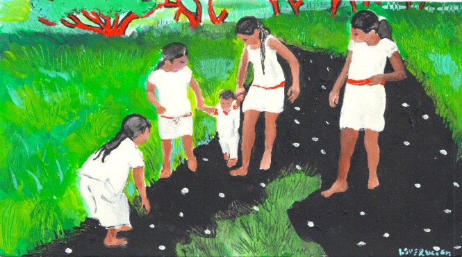 Le llevan a la niña a caminar, las niñas de Lopez Hernandez, Chiapas